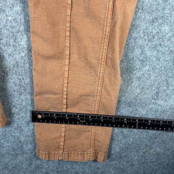 Anthropologie Pants Womens 28 Orange Chino The Wanderer Straight Cotton Linen - Picture 6 of 10